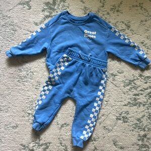 Grayson Mini Blue Sweatshirt and Sweatpants Set 2T
